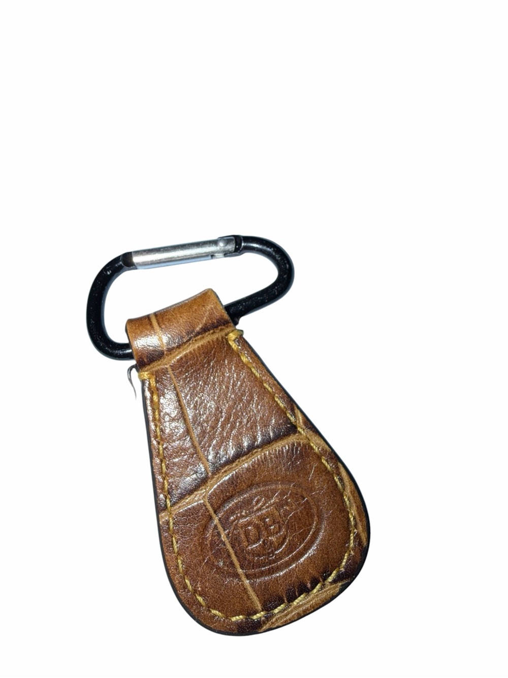 Dooney & Bourke brown leather keychain carabiner